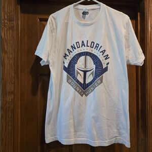 Star Wars Mandalorian Blue and White Short Sleeve Tee